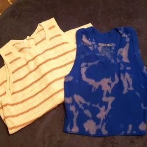 Two (2) sleeveless tops by KatieJ and Splendid, size xs/s
